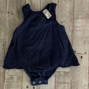 Carter's Navy Baby Romper with Floral Details